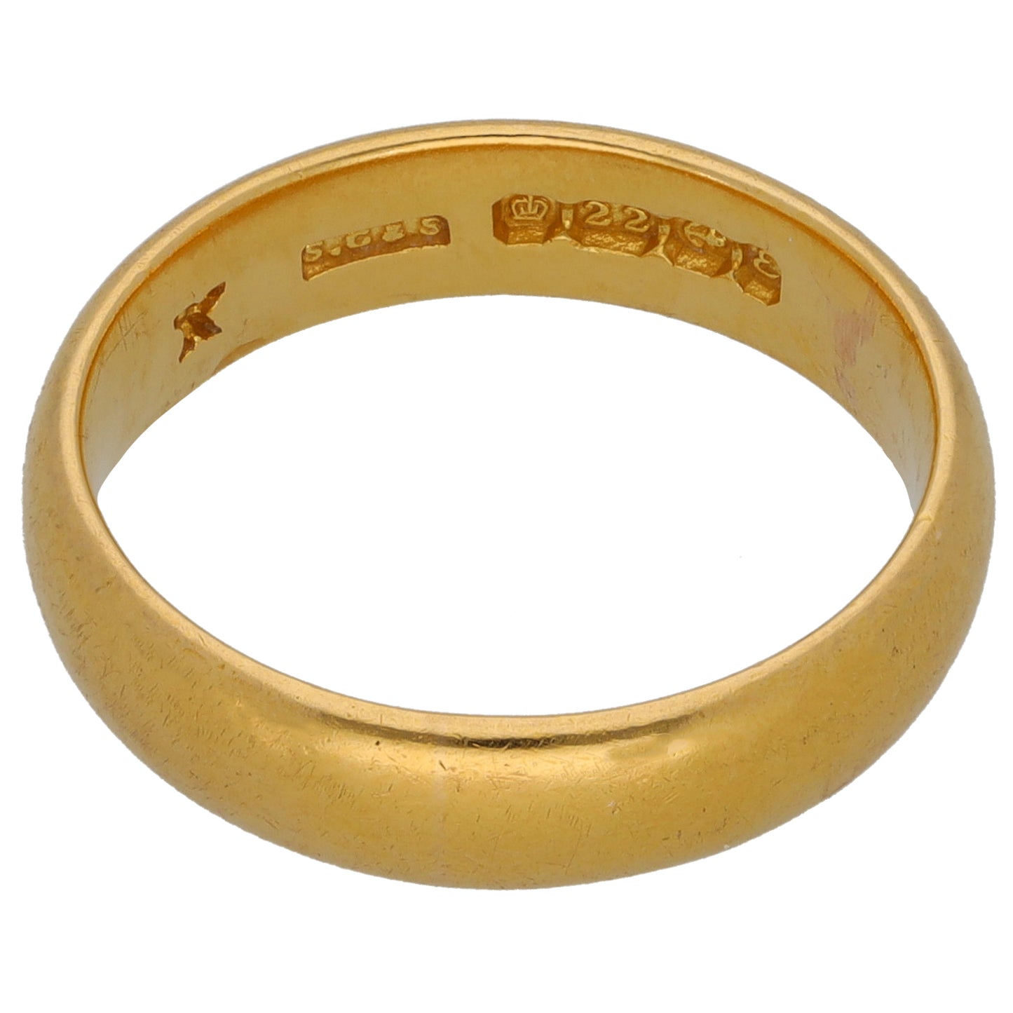 22ct Gold Plain Wedding Ring Size L