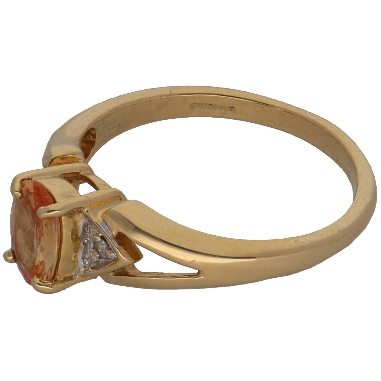 18ct Gold Sapphire & 0.01ct Diamond Dress/Cocktail Ring Size N