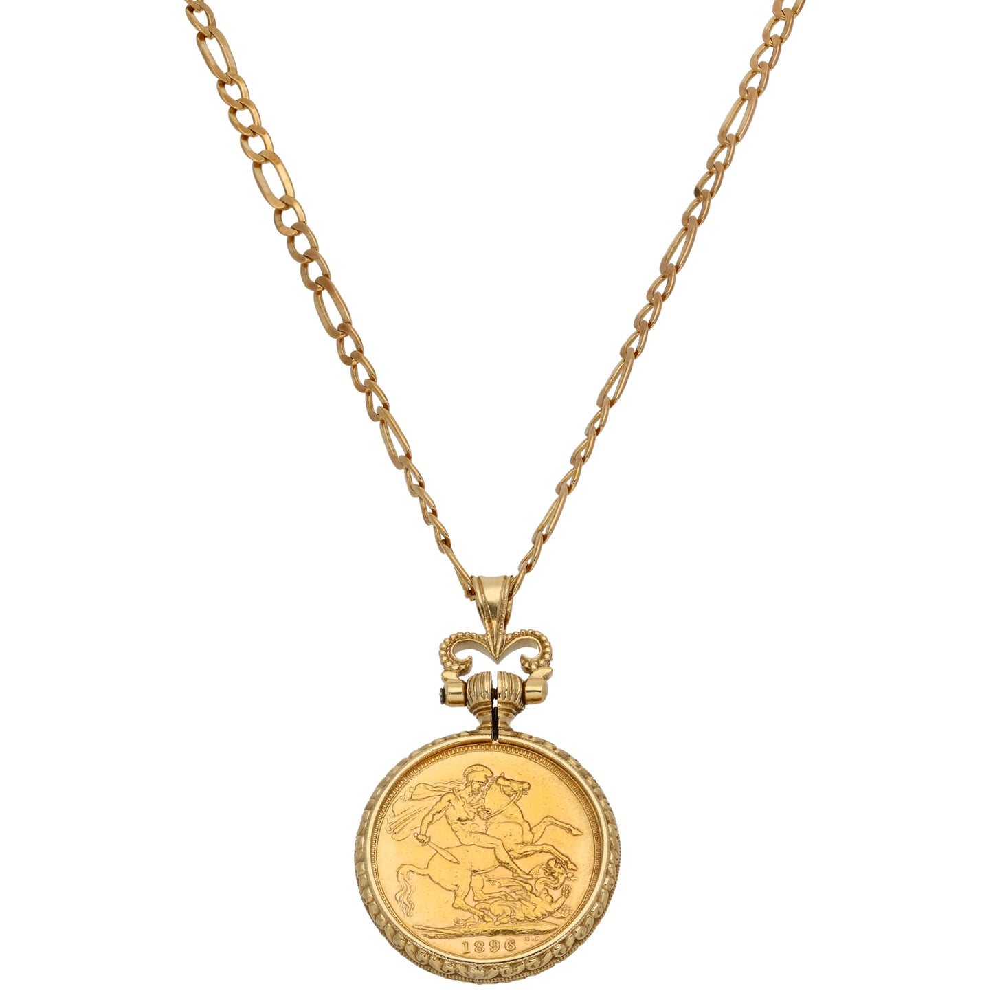 9ct Gold Full Sovereign Coin Pendant With Chain