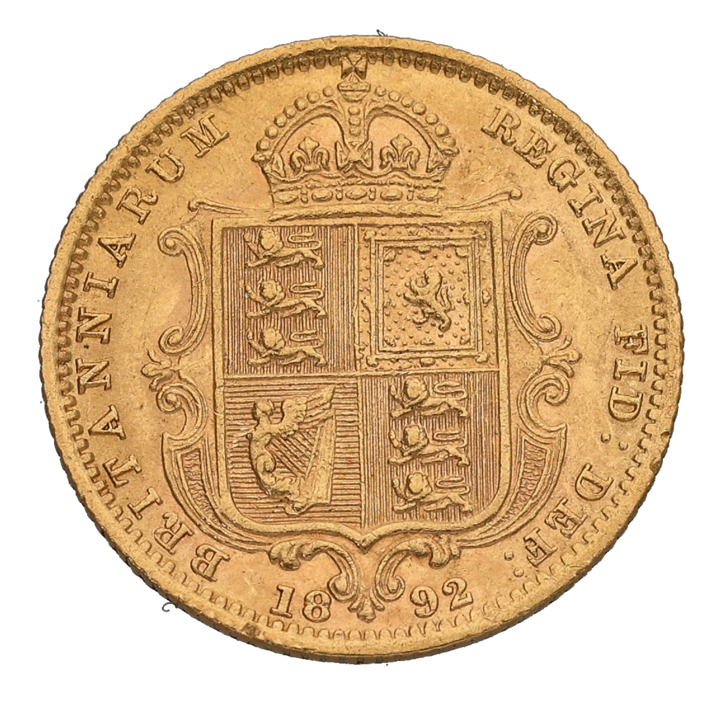 22ct Gold Queen Victoria Half Sovereign Coin 1892