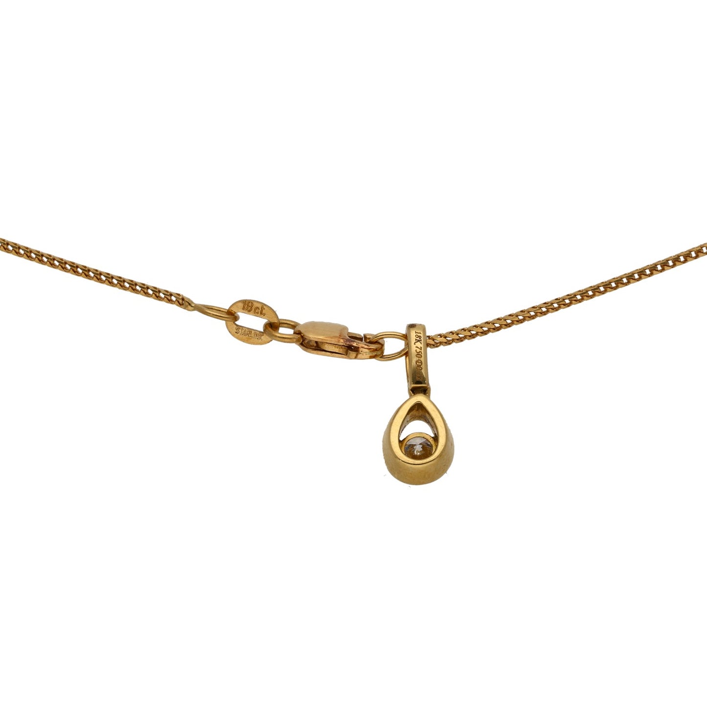 18ct Gold 0.28ct Diamond Dress/Cocktail Pendant With Chain