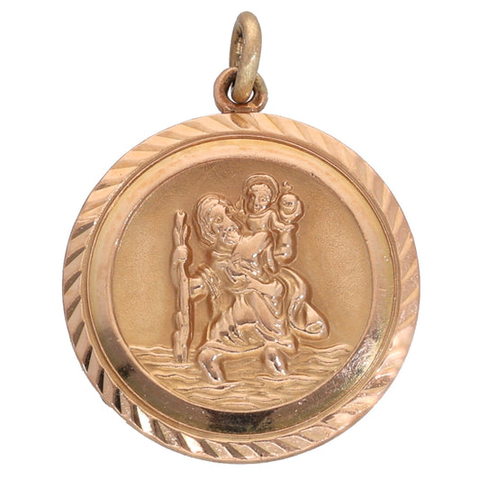 9ct Rose Gold St Christopher Pendant