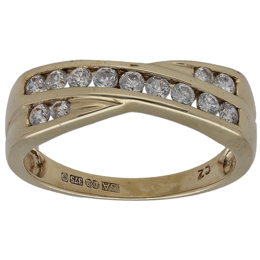 9ct Gold Cubic Zirconia Dress/Cocktail Ring Size N