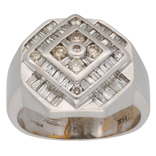 14ct White Gold 1.22ct Diamond Alternative Ring Size U