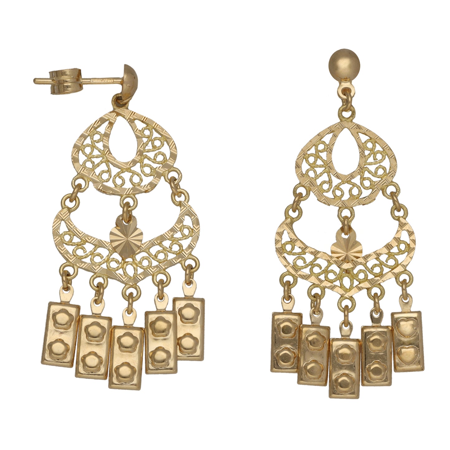 18ct Gold Fancy Drop Earrings