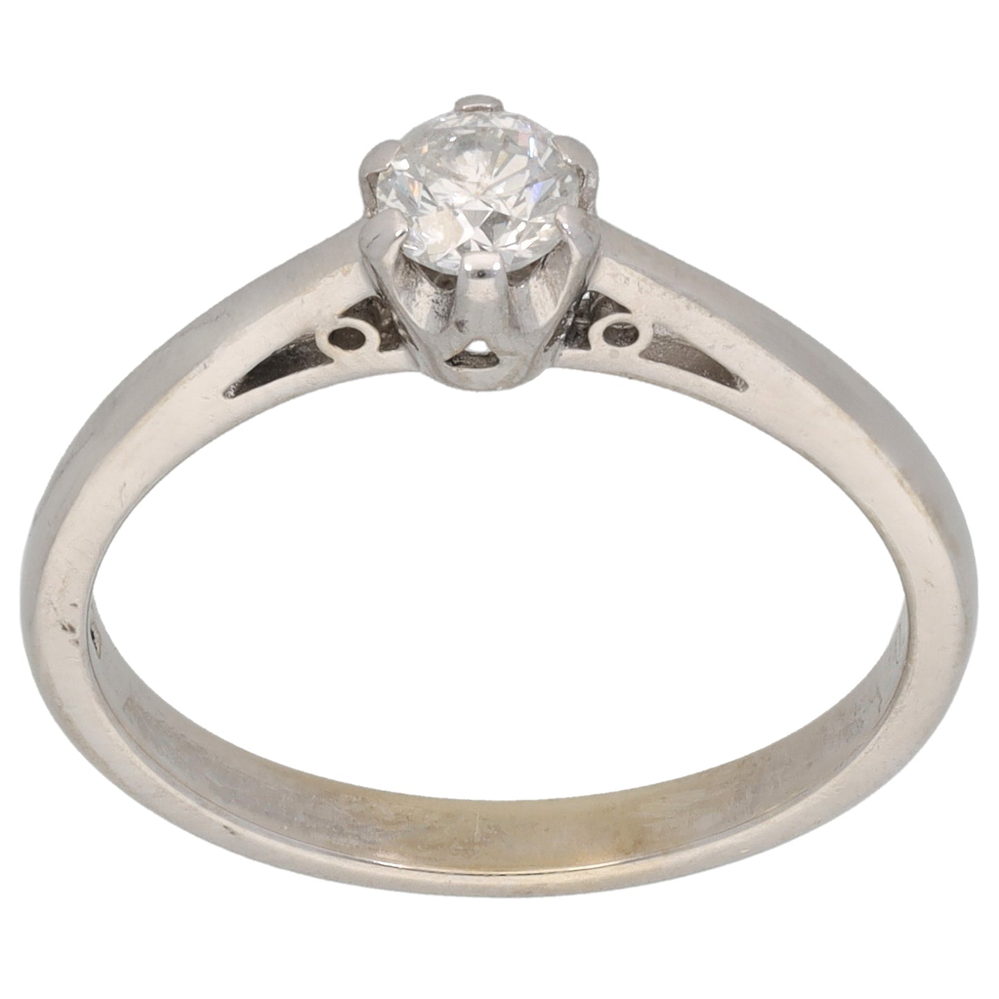 9ct White Gold 0.25ct Diamond Solitaire Ring Size N