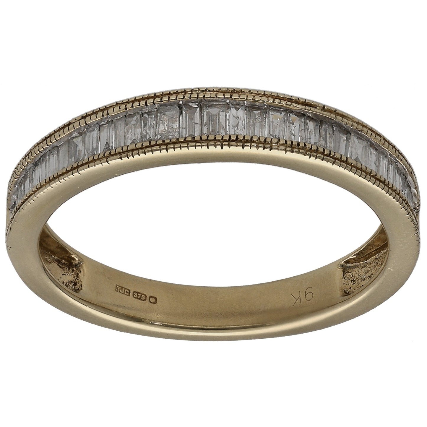 9ct Gold 0.68ct Diamond Half Eternity Ring Size T