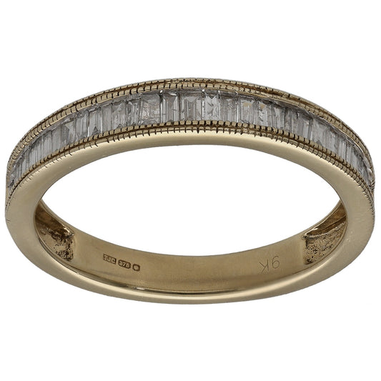 9ct Gold 0.68ct Diamond Half Eternity Ring Size T
