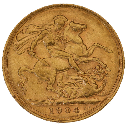 22ct Gold King Edward VII Full Sovereign Coin 1904