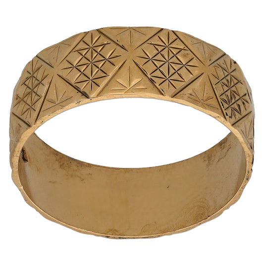 9ct Gold Patterned Wedding Ring Size O
