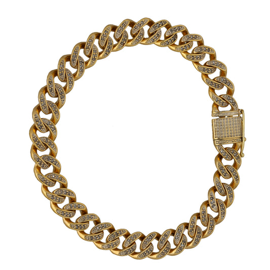 9ct Gold 1.02ct Diamond Curb Bracelet