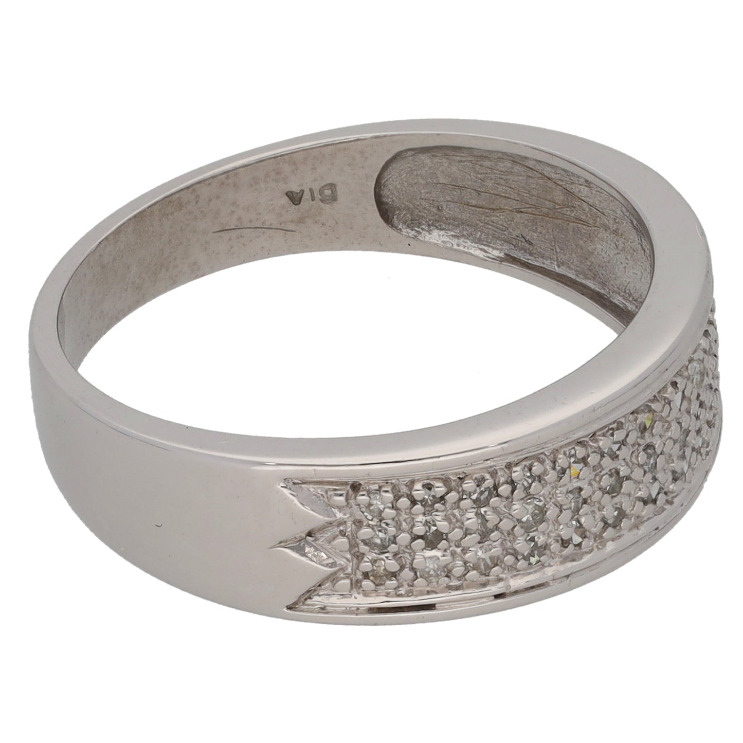 9ct White Gold 0.21ct Diamond Alternative Ring Size Q