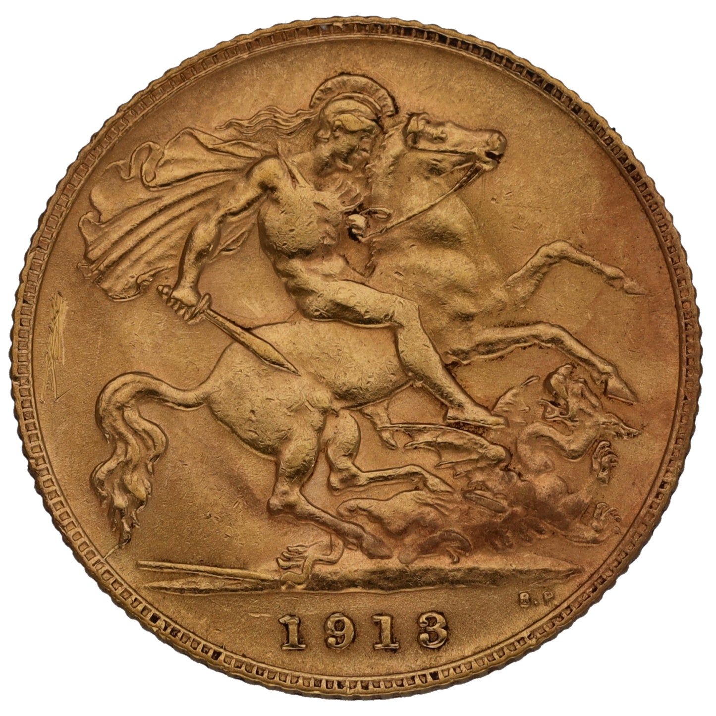 22ct Gold King George V Half Sovereign Coin 1913