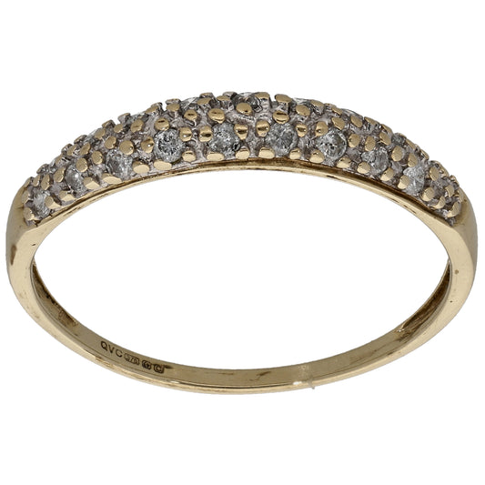 9ct Gold 0.18ct Diamond Half Eternity Ring Size T