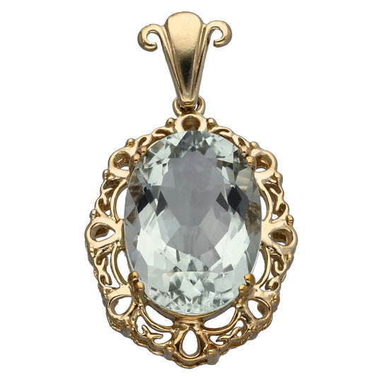 9ct Gold Quartz Earrings & Pendant Set