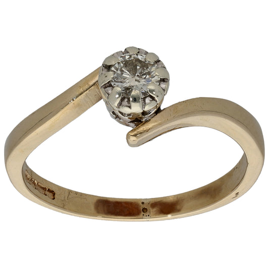 9ct Gold 0.20ct Diamond Solitaire Ring Size N