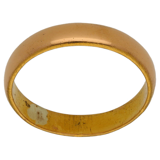 22ct Gold Plain Wedding Ring Size N