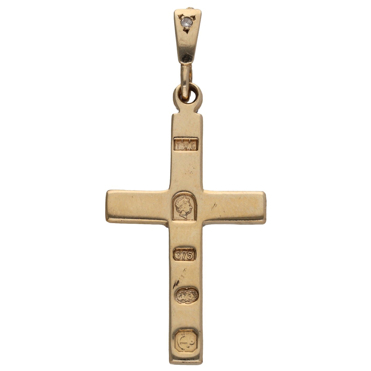 9ct Gold 0.01ct Diamond Cross Pendant
