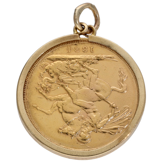 9ct Gold Full Sovereign Coin Pendant