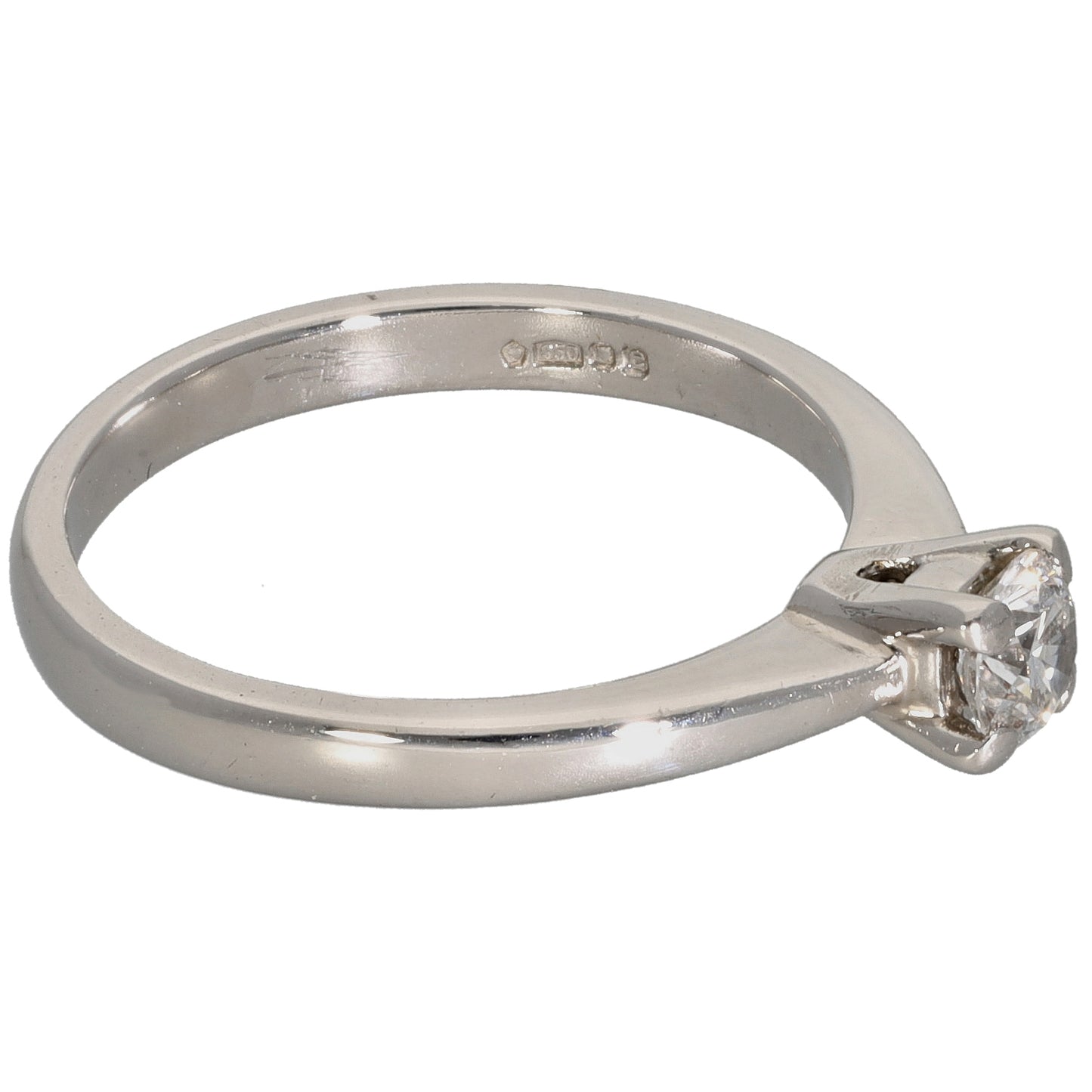 Platinum 0.33ct Diamond Solitaire Ring Size L