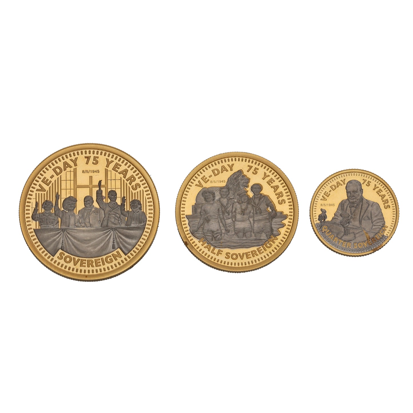 22ct Gold VE-Day 75th Anniversary Sovereign Coin Set 2020