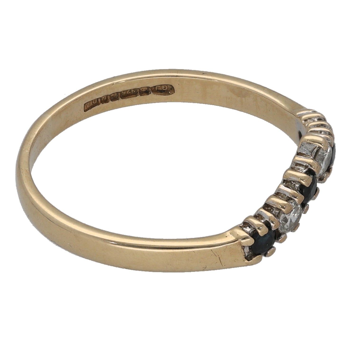 9ct Gold 0.10ct Diamond Wishbone Ring Size L