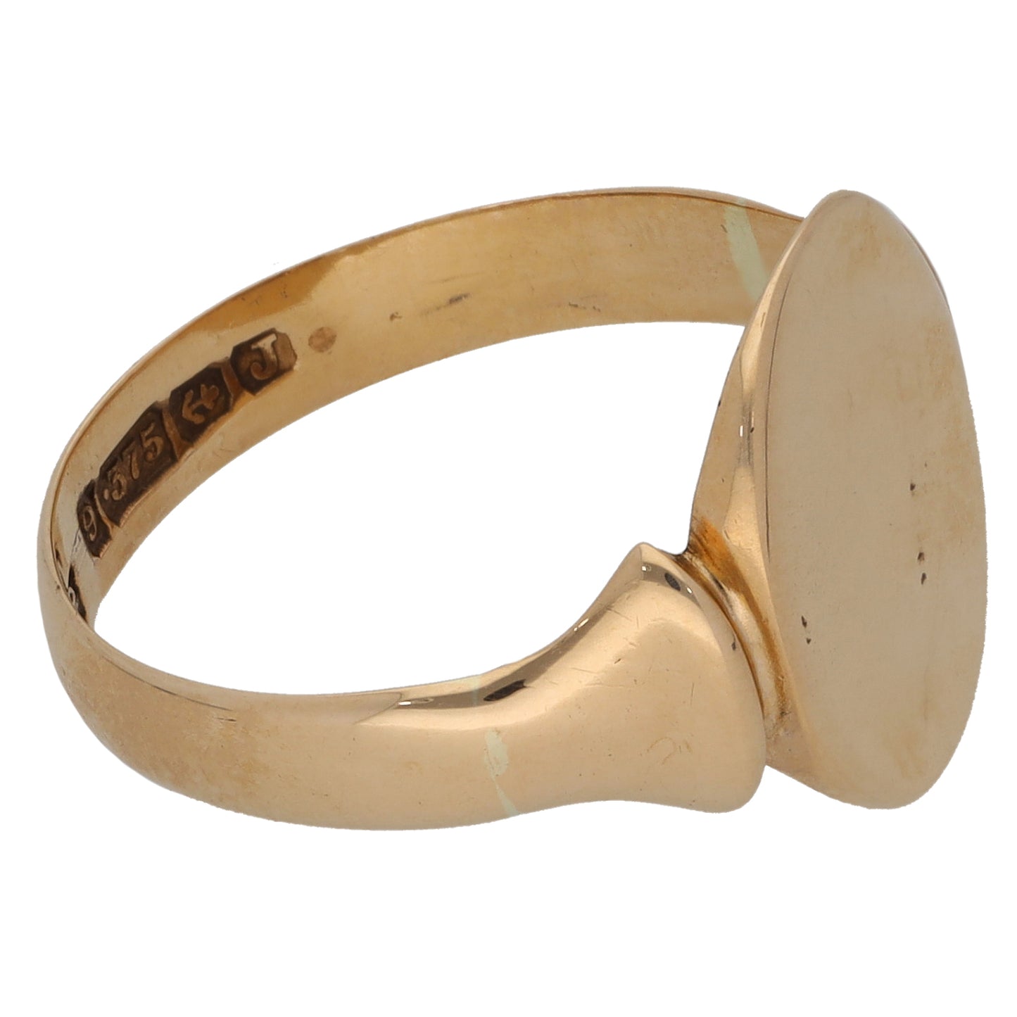 9ct Gold Plain Signet Ring Size Q