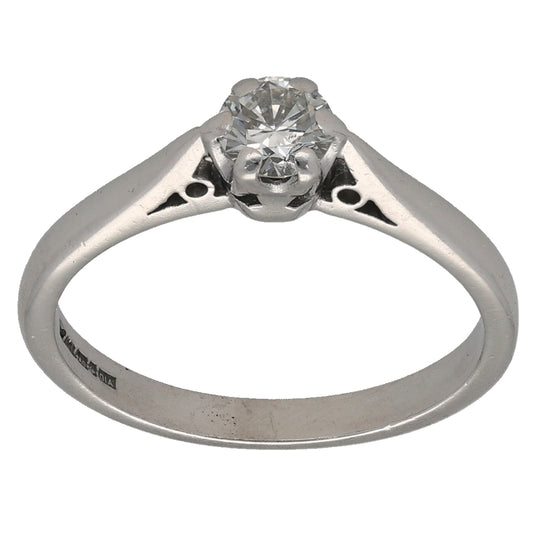 18ct Gold 0.31ct Diamond Solitaire Ring Size K