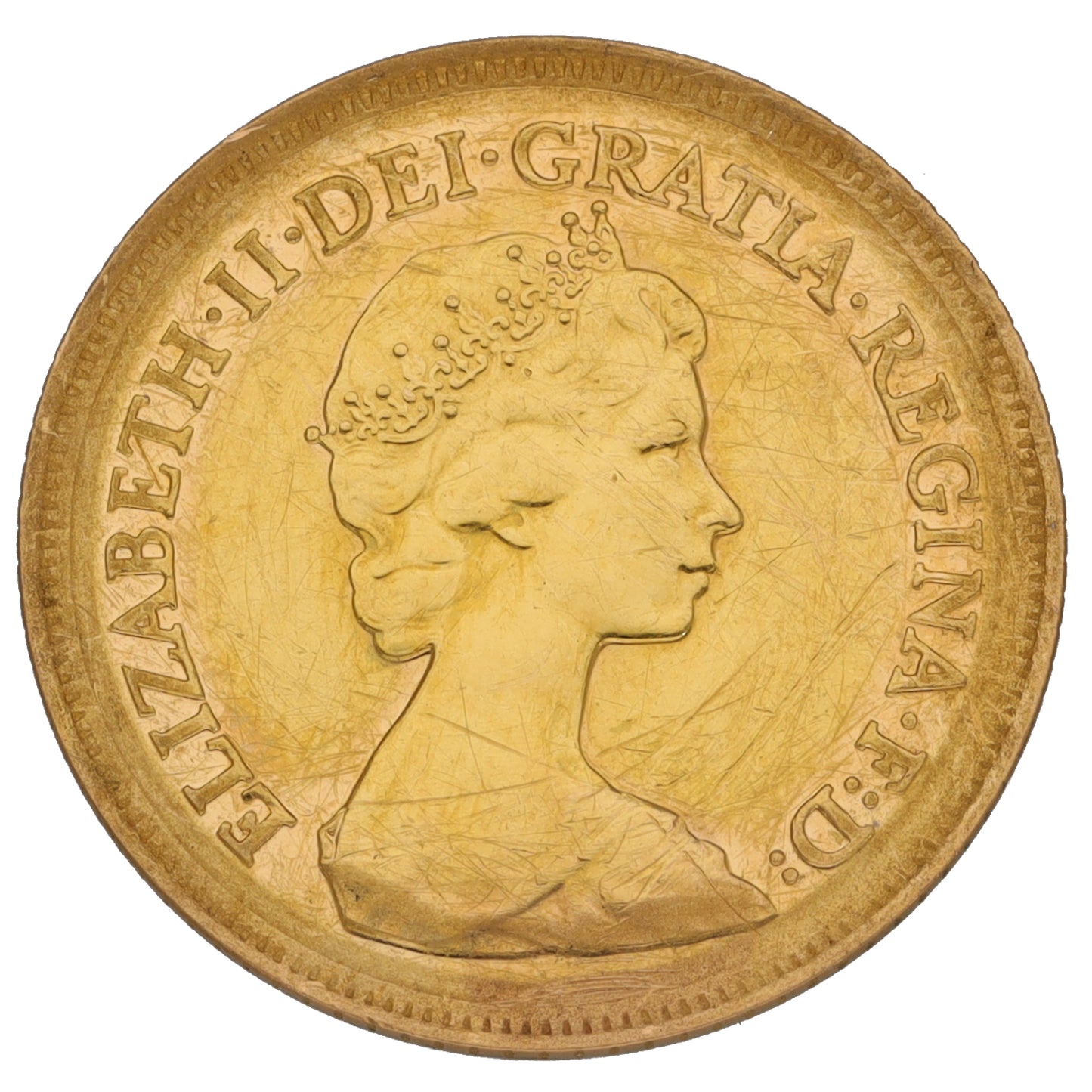 22ct Gold Queen Elizabeth II Half Sovereign Coin 1982