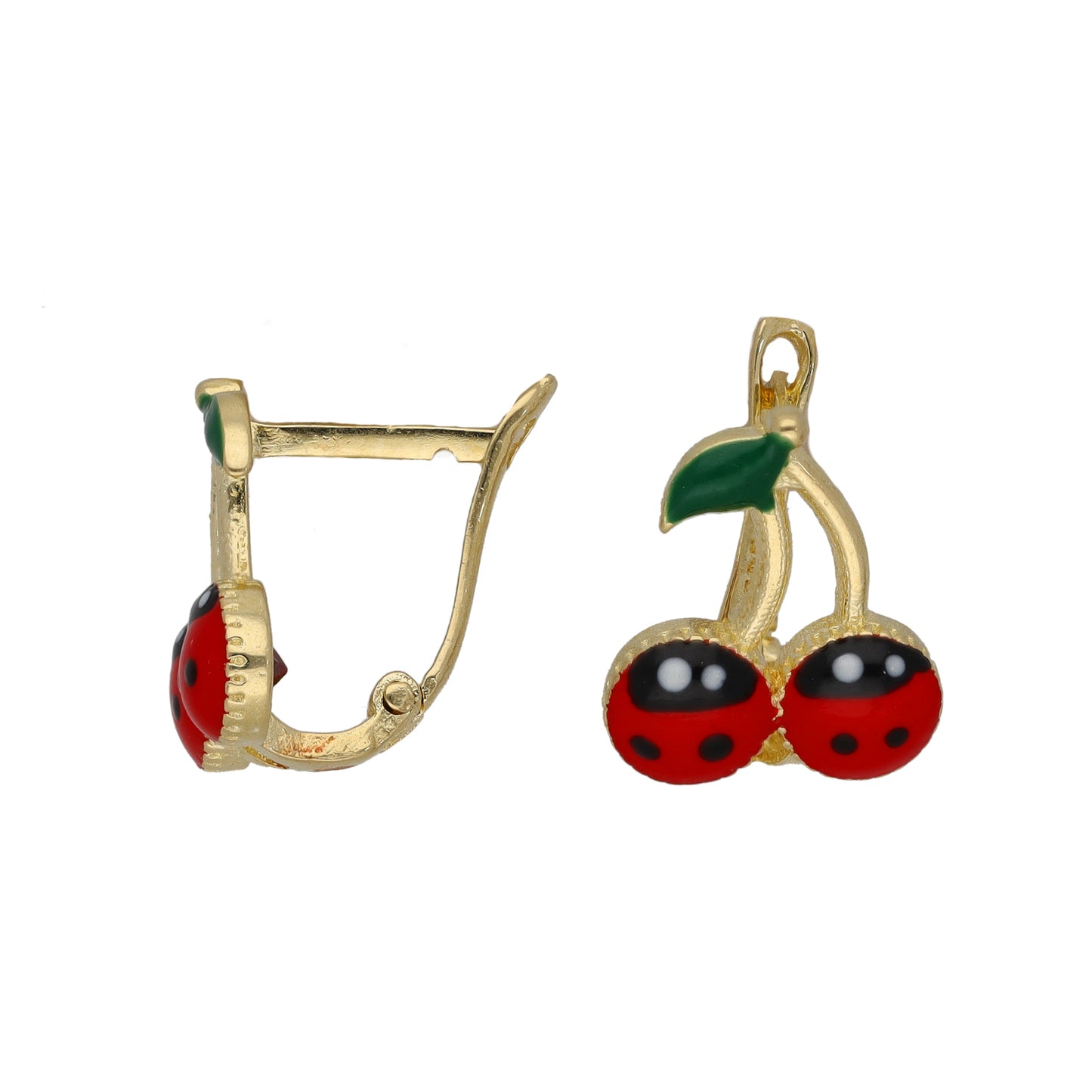 14ct Gold Imitation Cherry Drop Earrings