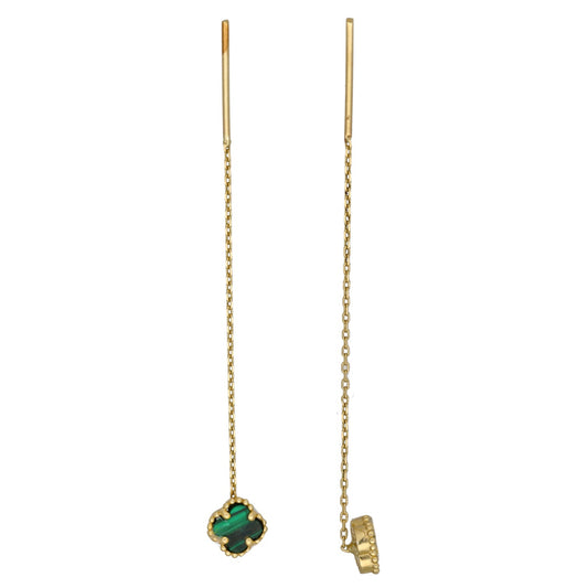 14ct Gold Malachite Drop Earrings