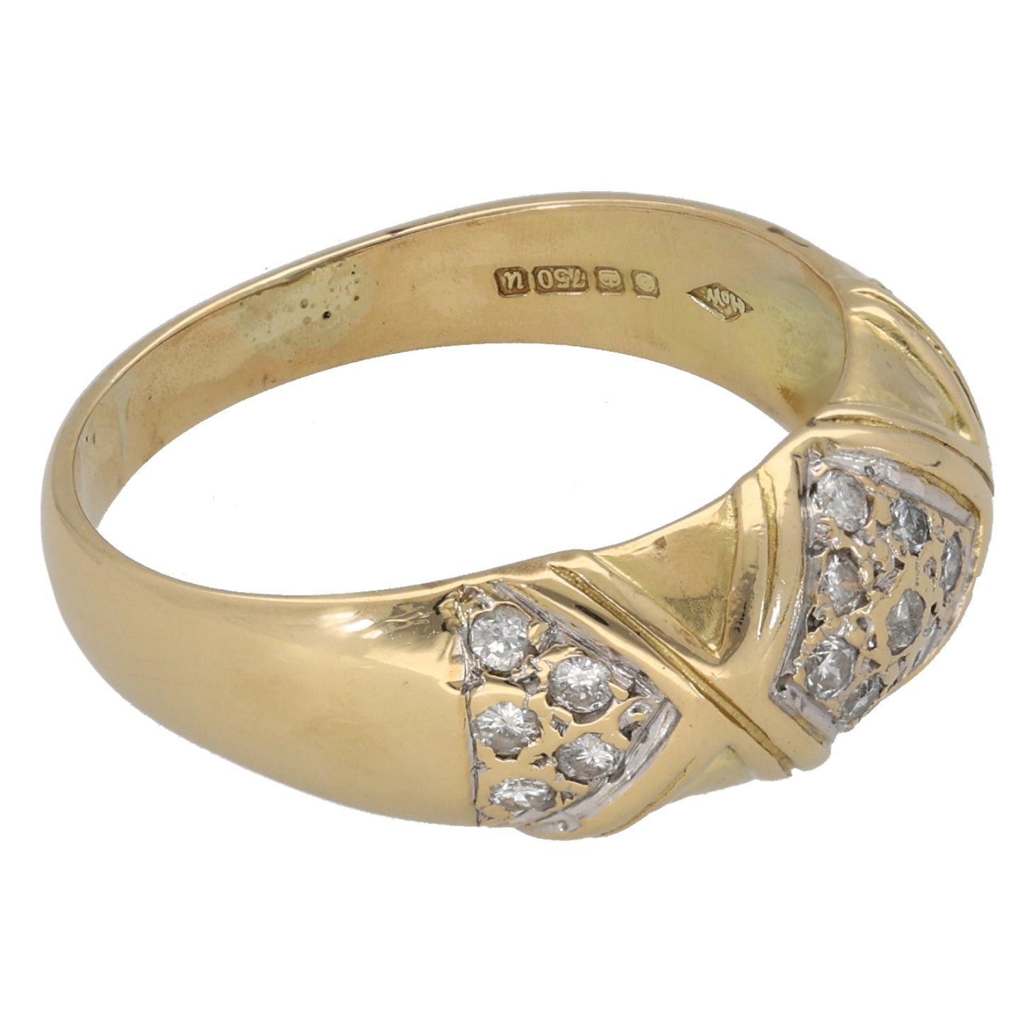 18ct Gold 0.19ct Diamond Dress/Cocktail Ring Size Q