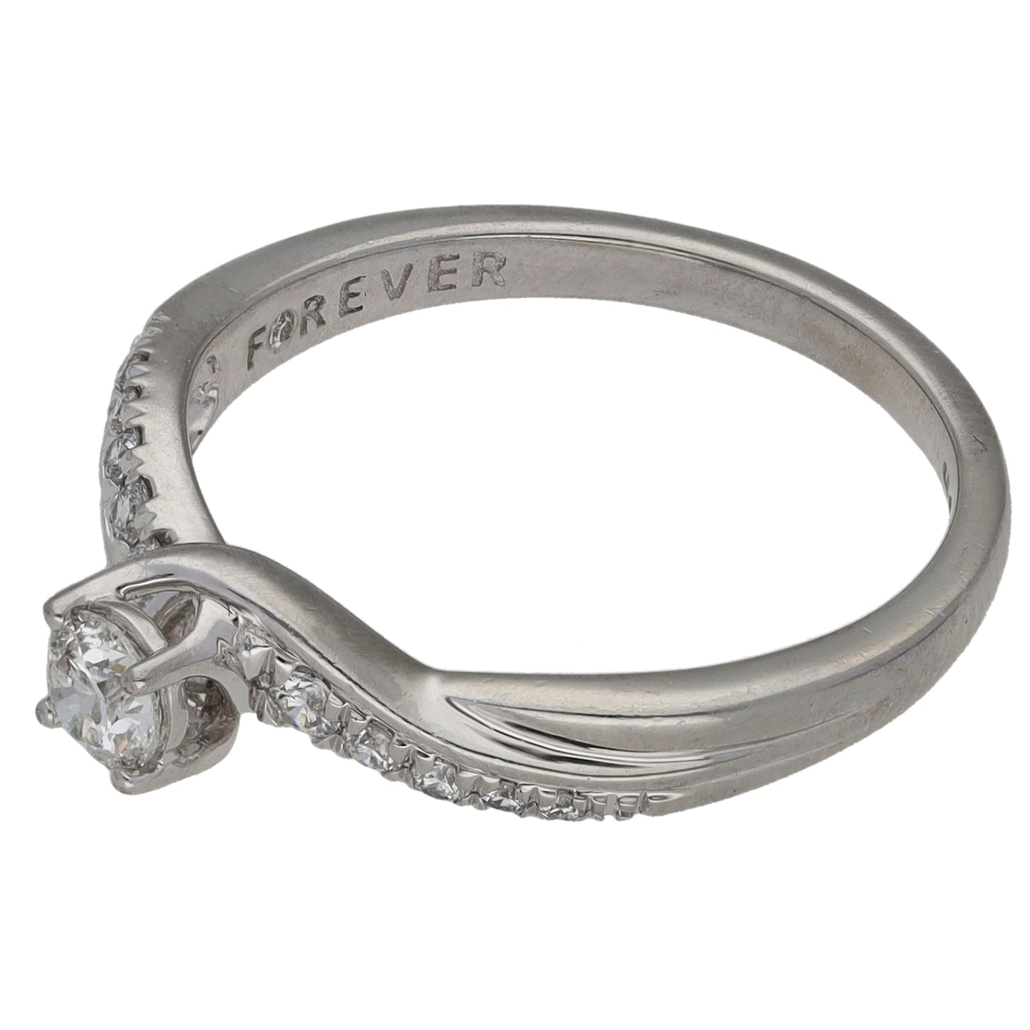 18ct Gold 0.45ct Diamond Solitaire Ring With Accent Stones Size K