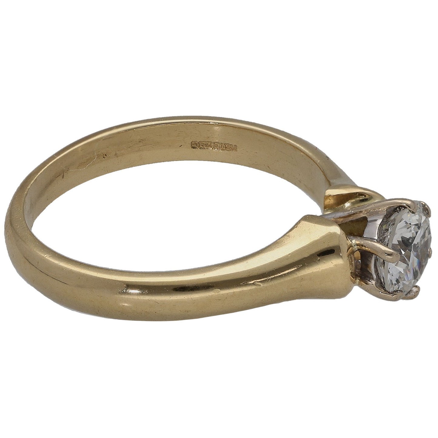 18ct Gold 0.76ct Diamond Solitaire Ring Size N