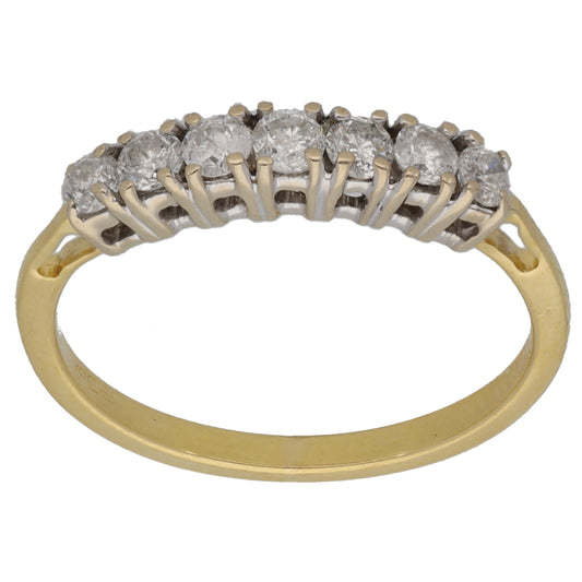 18ct Gold 0.45ct Diamond Half Eternity Ring Size O