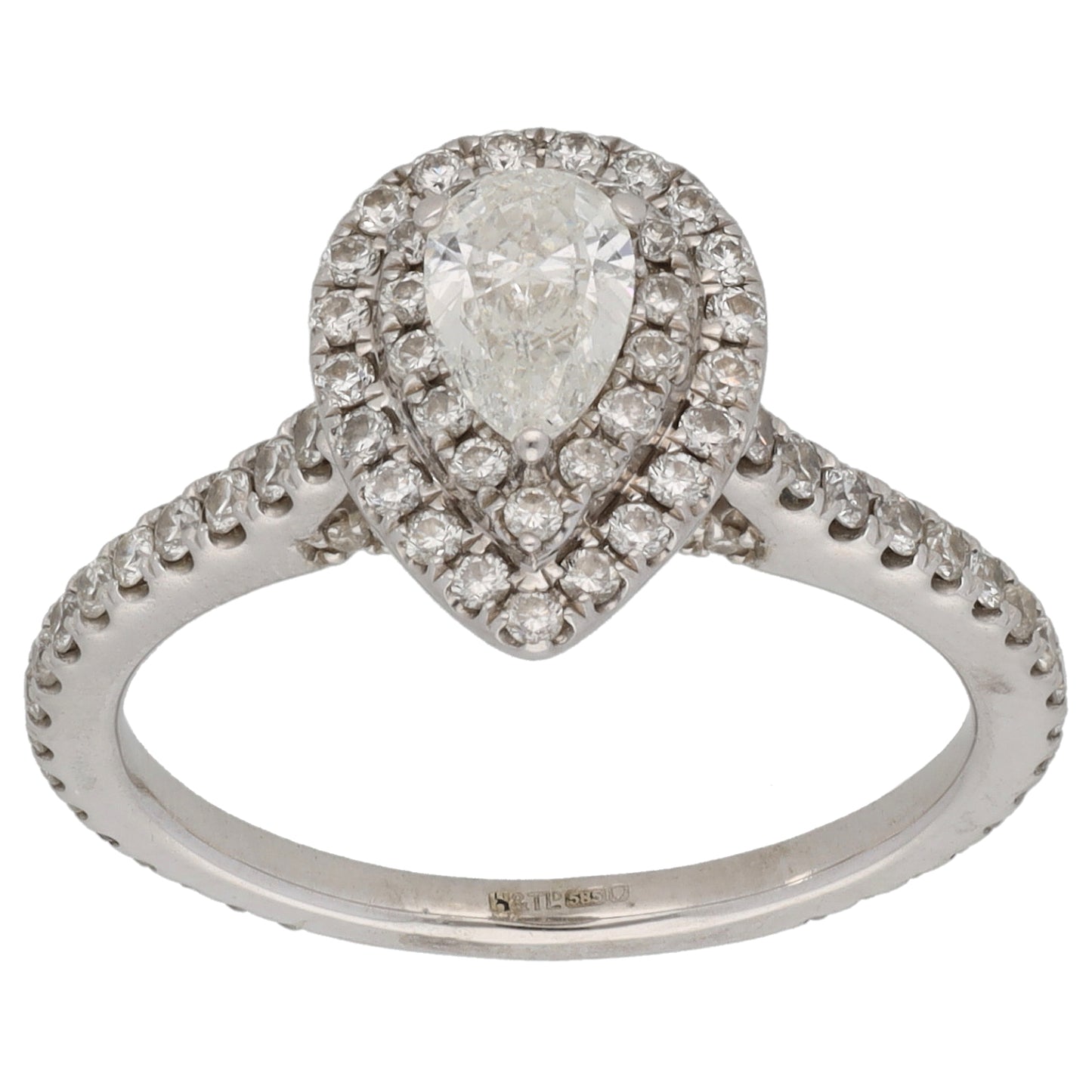 14ct White Gold 0.87ct Diamond Dress/Cocktail Ring Size L