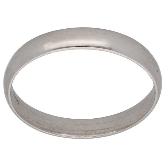 9ct White Gold Plain Wedding Ring Size P
