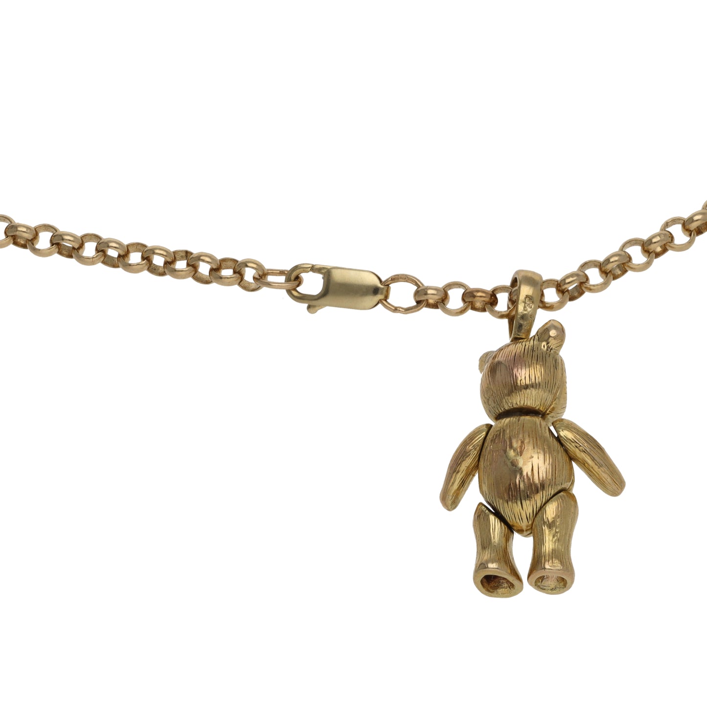 9ct Gold Imitation Teddy Bear Pendant With Chain