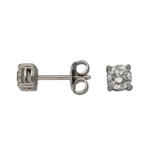 Platinum 1.00ct Diamond Solitaire Earrings