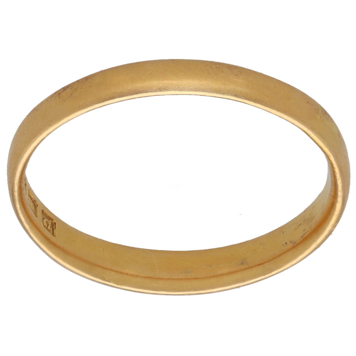 22ct gold plain wedding ring, smooth band
