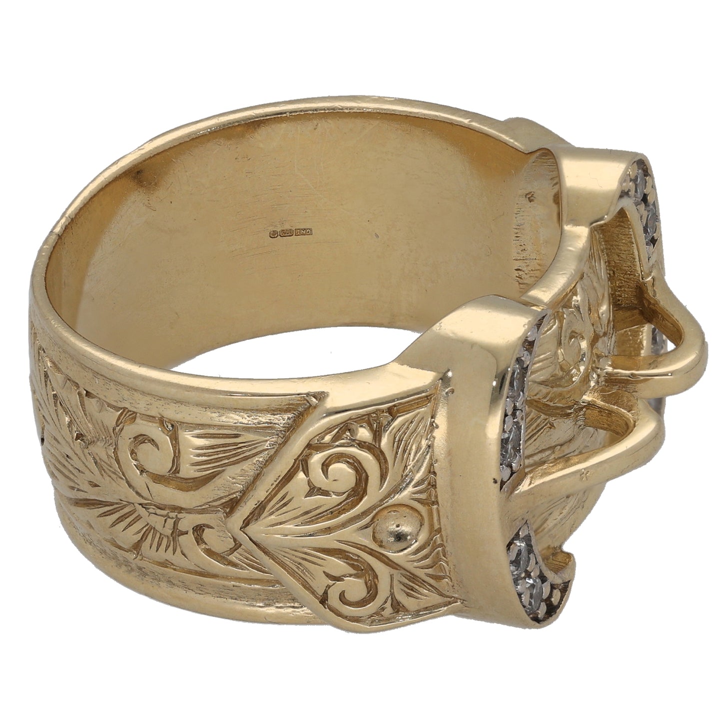 9ct Gold Cubic Zirconia Buckle Ring Size Z