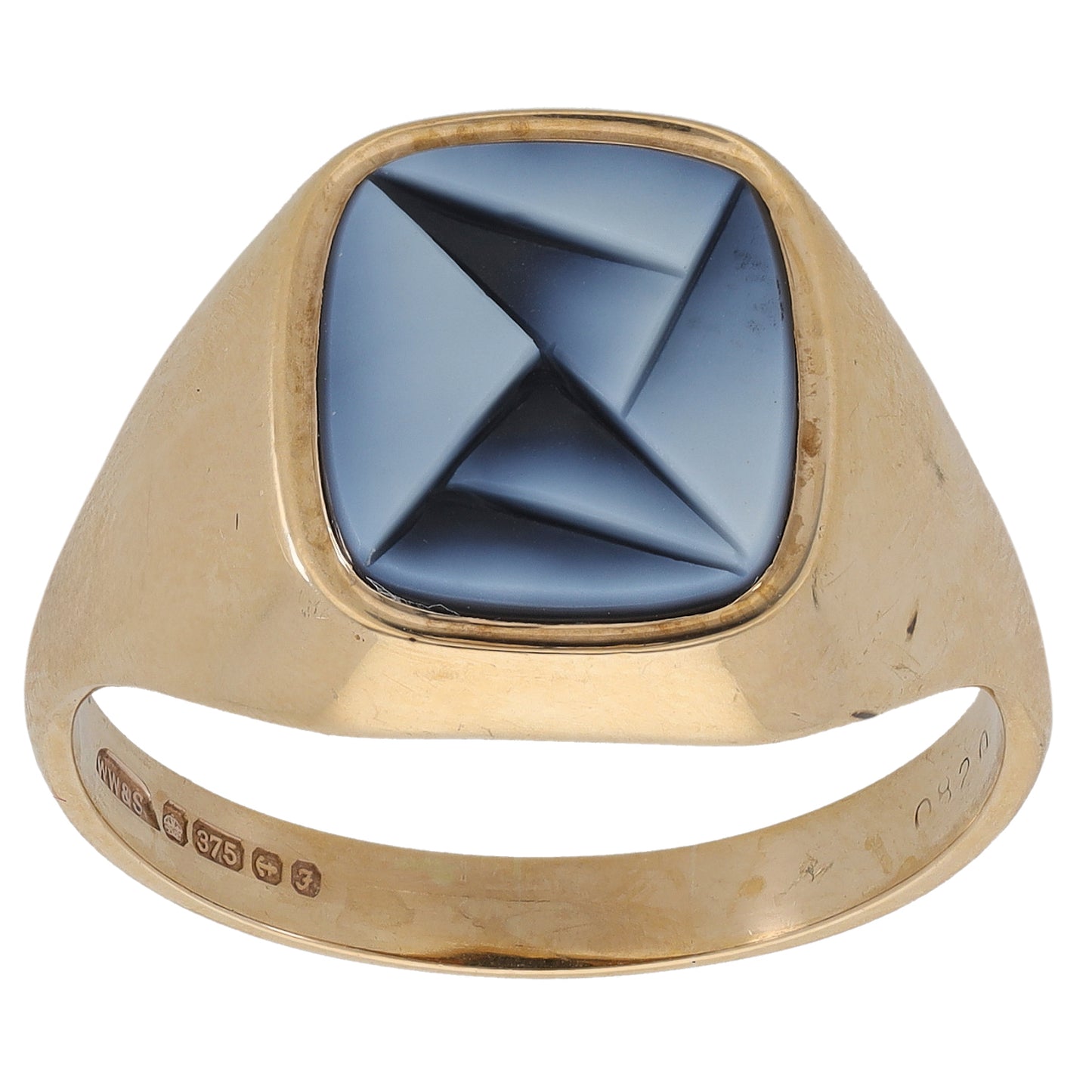 9ct Gold Imitation Gem Signet Ring Size Y