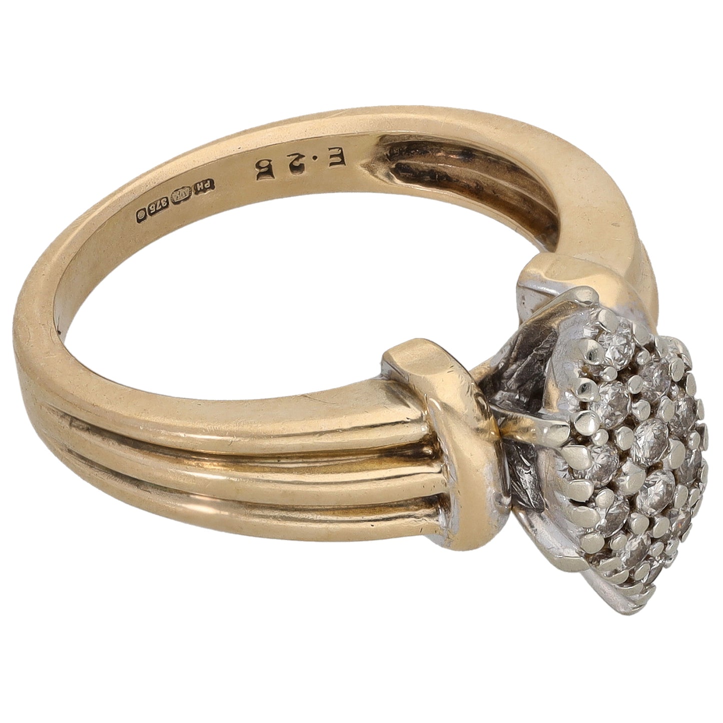 9ct Gold 0.25ct Diamond Dress/Cocktail Ring Size N