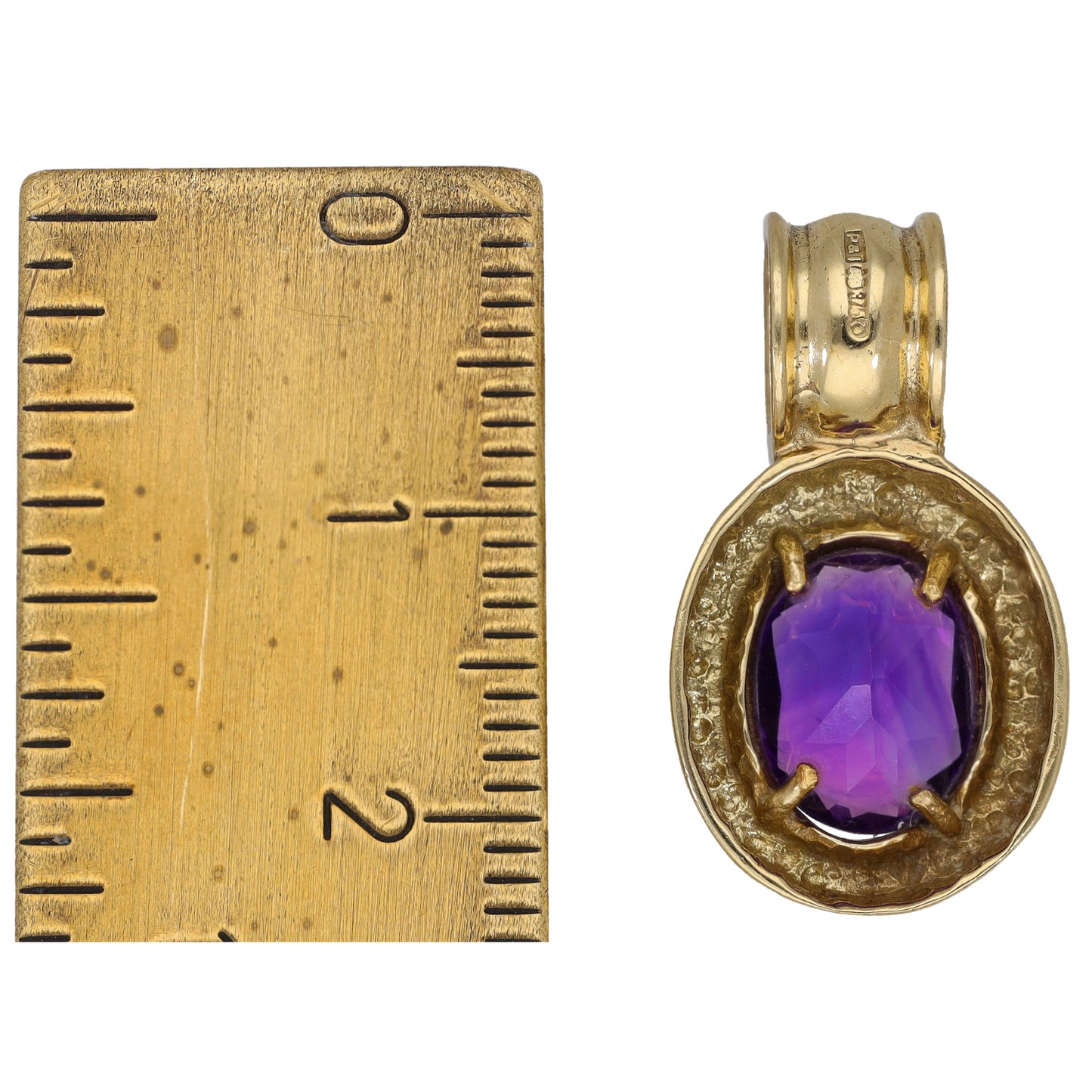 9ct Gold Amethyst Single Stone Pendant