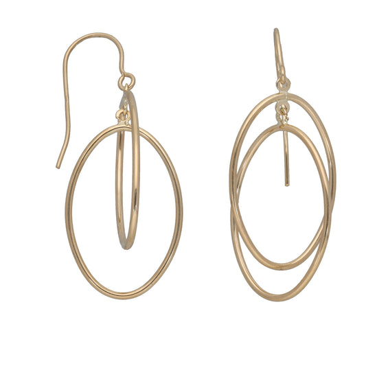 New 9ct Gold Oval Drop Earrings