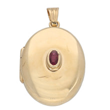 Load image into Gallery viewer, 9ct Gold Ruby Plain Locket Pendant

