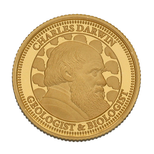 22ct Gold Charles Darwin Geologist & Biologist Quarter Sovereign Coin 2025