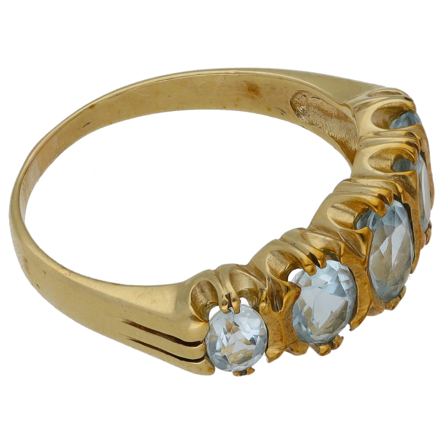9ct Gold Aquamarine Dress/Cocktail Ring Size N