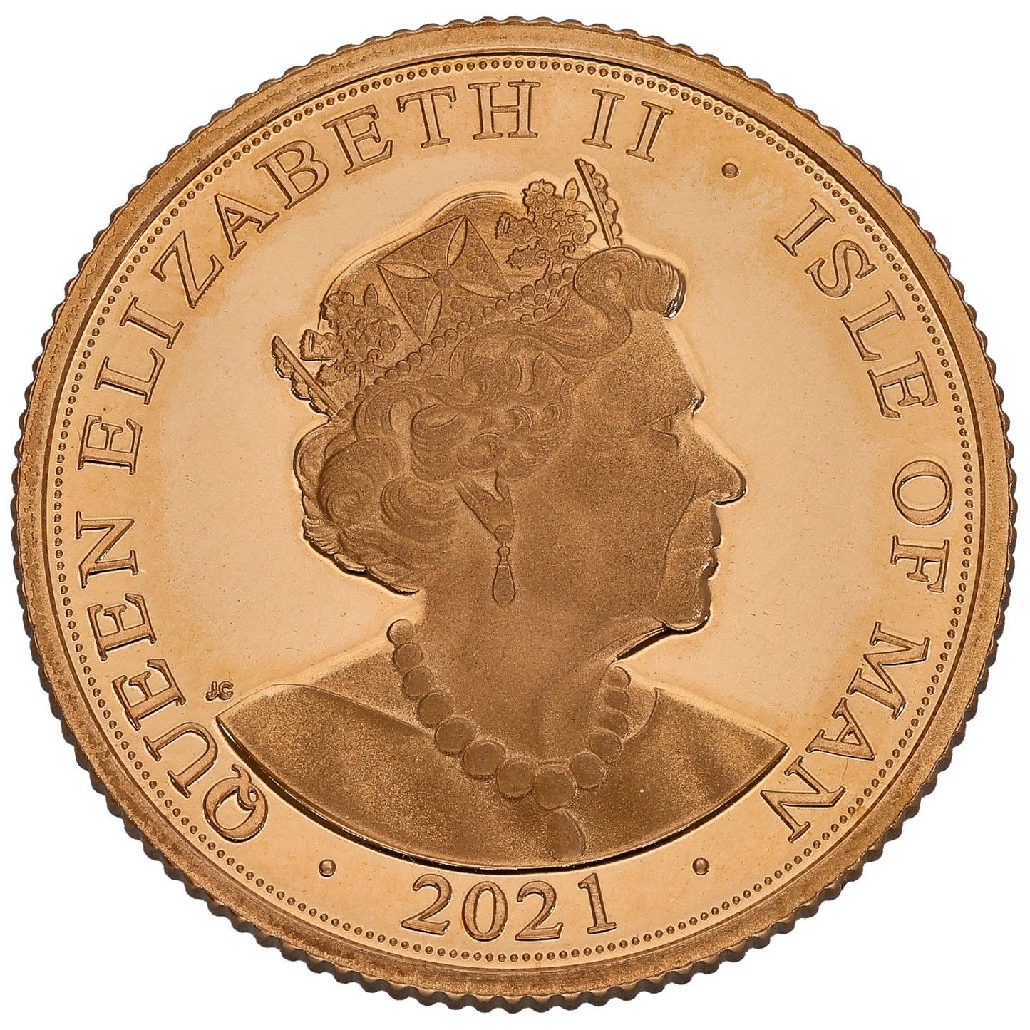 22ct Gold Queen Elizabeth II Isle Of Man Full Sovereign Coin 2021
