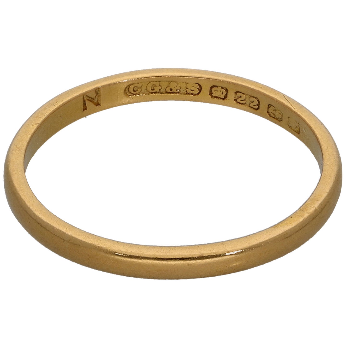 22ct Gold Plain Wedding Ring Size P